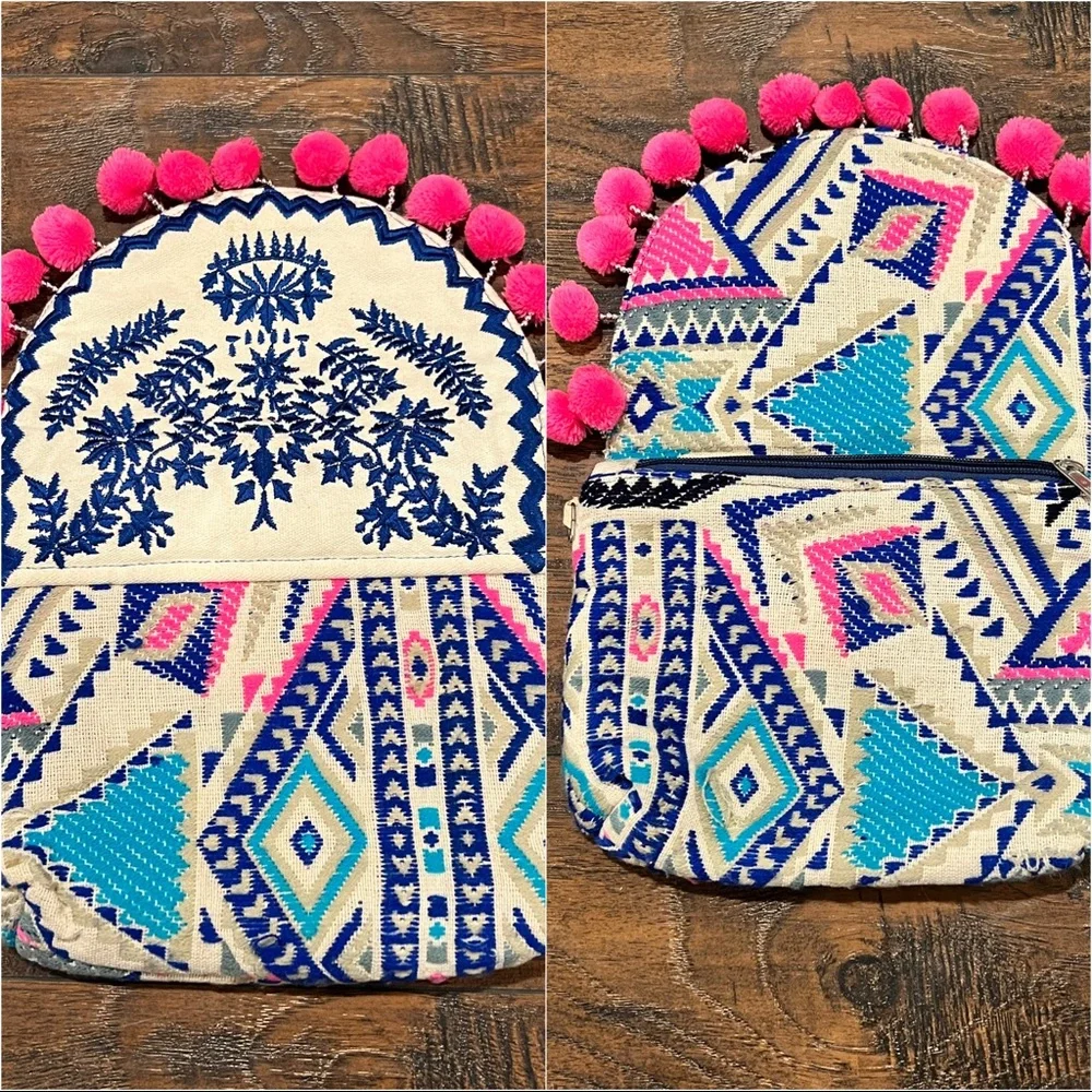 Embroidered Pom Pom Clutch 💕💙 - Picture 7 of 7